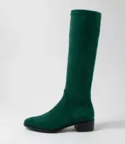 New Django & Juliette Timothie Emerald Stretch Microsuede Knee High Boots Wom...
