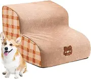 Dog Ramp - 2/3 Puppy Bed Stairs, Non-Slip Pet Stairs | High Density dogy Steps Stairs Ramp with Washable Cover, Convenient Lightweight and Compact Dog Steps for Small Medium Pets, Cats, Dogs