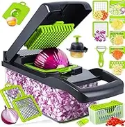 UVweyPro-Series 16-in-1 Vegetable Chopper, Dewpeton Mandoline Slicer, Veggie Chopper, Food Chopper with Container, Vegetable Cutter Chopper & Spiralizer for Onion Salad