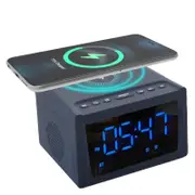 Laser Alarm Clock With Wireless Charging And Bluetooth (Black)