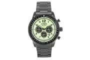 Citizen Eco-Drive Chronograph Grey Ion Stainless Steel Full Luminous Green Dial CA4507-84X 100M Men's Watch