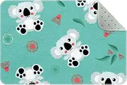 Entrance Doormats for Indoor Outdoor Entry Garage High Traffic Areas Shoe Rugs, Super Absorbent Door Mats Koala and Eucalyptus Flowers Leave Pattern 35 x 24 Inch