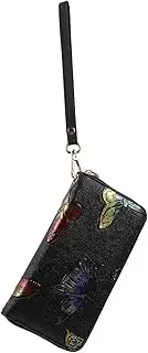 [CATIEBYE] 1pc Creative Butterflies Printing Zipper Wallet Capacity Mobile Phone Bag for Women Lightweight Handbag for Travel Durable Design Present for