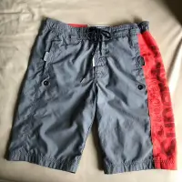 在飛比找Yahoo!奇摩拍賣優惠-[品味人生]保證正品 SUPERDRY 灰色 桔邊條 海灘褲