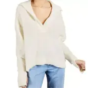 Ted Baker Colltar Open Collar Long Sleeve Cream Sweater Ted Baker size 3 (8)