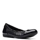 Women's Clarks, Rena Jazz Flat 26170592 Black LEATHER