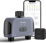 Insoma WiFi Water Timer, 2 Zones Sprinkler Timer for Garden Hose, Hose Timer with Wi-Fi Hub, APP Remote Control, Voice Control with Alexa, Rain Delay and Manual Mode for Yard Lawn Watering
