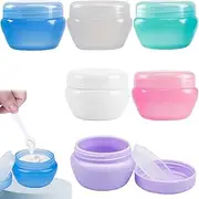 6PCS of Travel Pots Plastic Travel Cosmetic Containers 6 Colors Travel Tubs for Toiletries Small Leakproof Cosmetic Makeup Jars with Lids Waterproof Seal Cream Jar Travel Accessories for Cream