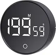 Digital Kitchen Timers, Visual timers Large LED Display Magnetic Countdown Countup Timer for Classroom, Timer for Cooking and Timer for Seniors and Kids to Use (Black)