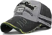 [YULOONG] Vintage Cotton Baseball Cap Denim Frayed Edge Sunhat Adjustable Unisex