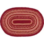 CUNNINGHAM JUTE BRAIDED TABLE RUNNER / PLACEMAT NATURAL / CHERRY RED