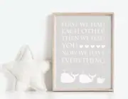 Gray and White Gender Neutral Nautical Nursery Print, Gray Whale Nursery Decor