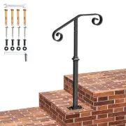 SPACEEUP Handrails for Outdoor Steps,38.8" Single Post handrail Fit 1-2 Steps...