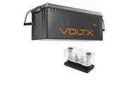 VoltX 12V 300Ah Lithium Battery + Bus Bar M8 Power Distribution Terminal Block (4 GANG 300A Black)
