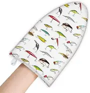 Garment Steamer Ironing Glove with Finger Loop, Heat Resistant Waterproof Ironing Mitt for Heat Resistan Handheld Steamer, Garment Steamer Accessories for Clothes,Cartoon Lake Fish