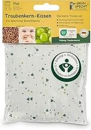 GRÜNSPECHT Grape Seed Pillow 12 x 12 cm, Heat Cushion for Babies and Toddlers, for Bloating and Abdominal Pain, Triangles Frosty Green (152-V5)