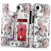 for iPhone 16e Wallet Case - Flip iPhone 16e 6.1 inch -S Elegant Pink Flowers