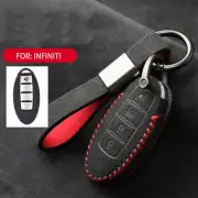 Full Suede Covered Key Fob Remote Protector Holder Cover Case For Infiniti FX35