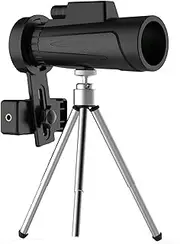 10X42 Monocular Telescope, Portable Bak4 Prism Fmc Lens Monocular Compact with Night Vision Durable with Smartphone Monocular Telescope Adapter and Tripod for Birds Watching Sports Concert Little
