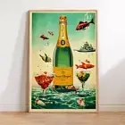 Veuve Cliquot Champagne Poster,Vintage Alcohol Ad Print,Retro French Bar Poster