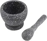 Mortar and Pestle Set, Manual Plastic Garlic Grinder Crusher Grinder Kitchen Tool with Ergonomic Pestle for Mexican Avocado Taco Mix Bowl (Granite)