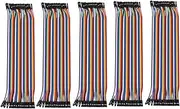 DOITOOL 40 Pin 20cm Rainbow Bridle Jumper Wire 5pcs Female to Female Cable DIY Electronic Project Breadboard Cable
