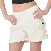 Kadi by Northwest NHL Cargo Fleece Shorts for Girls Women, Comfy Lightweight Shorts with Pockets, Athletic and Stretchy