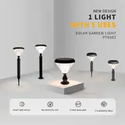 Outway 2x Solar Lawn Light 3-in-1 Garden Pillar Lights Outdoor Waterproof Lamp