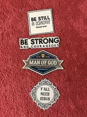 CHRISTIAN FRIDGE MAGNETS Be Still and Know/Man Of God/Y’all Need Jesus ( QTY 4)