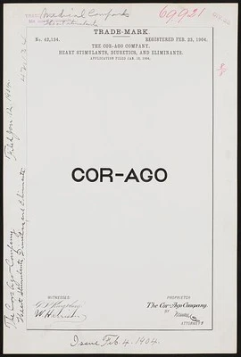 Cor-Ago Company Cor-Ago brand Heart Stimulants, Diuretics, Eliminants
