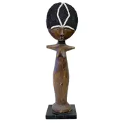 African Cargo Jacaranda Fertility Doll with Beads