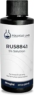 Follicle Lab RU58841 5% Solution - 60ml (2oz) Drop, Unscented, Adult, Hair Loss Sufferers, Unisex-Adults
