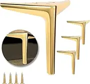 10cm Metal Furniture Legs Set of 4, Replacement Couch Legs for Furniture, Modern Gold Short Cabinet Legs for Coffee Table Dresser Ottoman Futon(4pcs Gold-10cm)