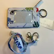 Vera Bradley Anchors Aweigh Lighten Up Zip ID Case With Lanyard Badge Holder NEW