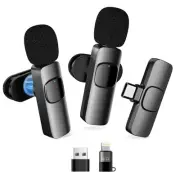 Wireless Lavalier Microphone for iPhone Android Camera Laptop, Mini Clip-on M...