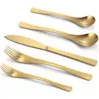 Matte Gold Silverware Set, 20-Piece Flatware Set, Utensils Tableware Cutlery Set