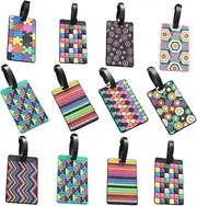 ROMISBABA 2sets Adorable Luggage Tags for Hand Luggage Travel Tag Suitcase Rubber Label Baggage Identify Label Elastic Strap Card 12pcs*2