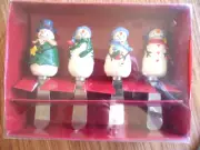 NEW St. Nicholas Square Set of 4 "Snowman" Stainless Steel Holiday Spreaders
