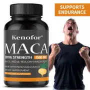 Organic Maca Root 1500mg Capsules - Boosts Energy & Endurance,Improves Cognition