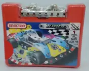 New Erector Blue Race Car Turbo Set Model 2350B 70+ Parts Meccano Schylling
