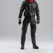 1:12 Man Figure PU Leather Jacket Set with Pants Belt Scarf