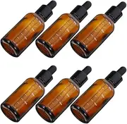 Gatuida 6 Pack Essential Oil Bottles Travel Size Glass Dropper Bottles Measuring Scale Light-blocking for Safe Storage Easy Dispensing