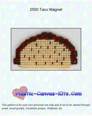 Taco Magnet - Plastic Canvas Pattern or Kit