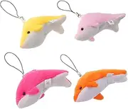 VALICLUD 4pcs Cute Dolphin Plush Pendants Adorable Stuffed Dolphin Charms for Bag Accessories Party Favors with Detailed Craftsmanship