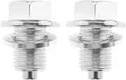 2PCS Magnetic Oil Pan Plug with Gasket for Car Magnetic Sump Plug Bung Fitting Adapter Return Drain Plug with Washer M14x1.5