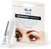 Lash Glue for Eyelash Extensions 7g All-Day Hold Cluster Eyelash Glue Waterproof Strip Lash Adhesive Latex Free for Sensitive Eyes（White/Clear）