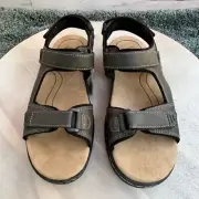Ortholite Eco Mens Sandals Luther Brown Size 12 Hook Loop Gladiator Shoes New