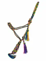 Showman Woven Rainbow Color Nylon Mule Tape Halter with Removable Lead FREE SHIP