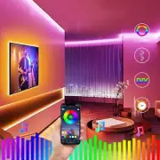 Music Sync LED Light Strip Set 7-Color RGB Intelligent Strip with Remote Control