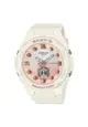 Casio Baby-G BGA-320-7A1 Playful Beach Series Women's Sport Watch with White Resin Band and Rose Gold Dial